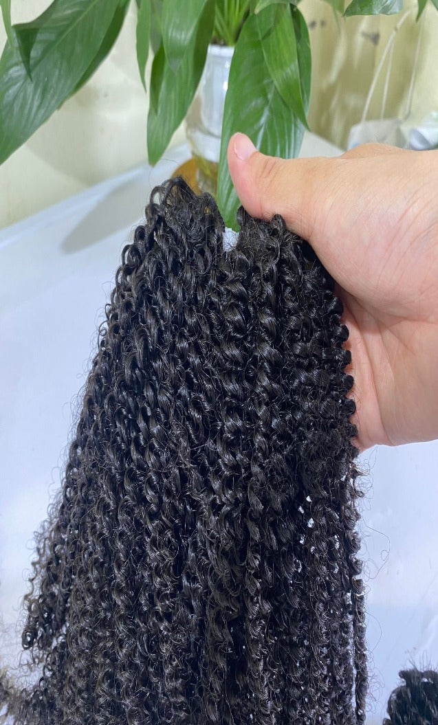 Raw Vietnamese Kinky Curly Hair Extensions