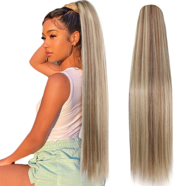 Straight 30 inch Milano Clip-In Ponytail 30 inch